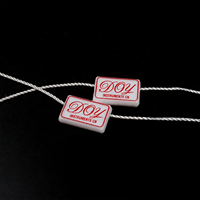 Étiquette de joint en plastique de logo de conception double face personnalisée avec ficelle en nylon blanc