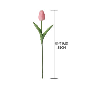 Bouquet de tulipes artificielles CallaFloral, fleurs en soie rose et blanches, décoration intérieure, style Ins, arrangement en vase - Product Image 4