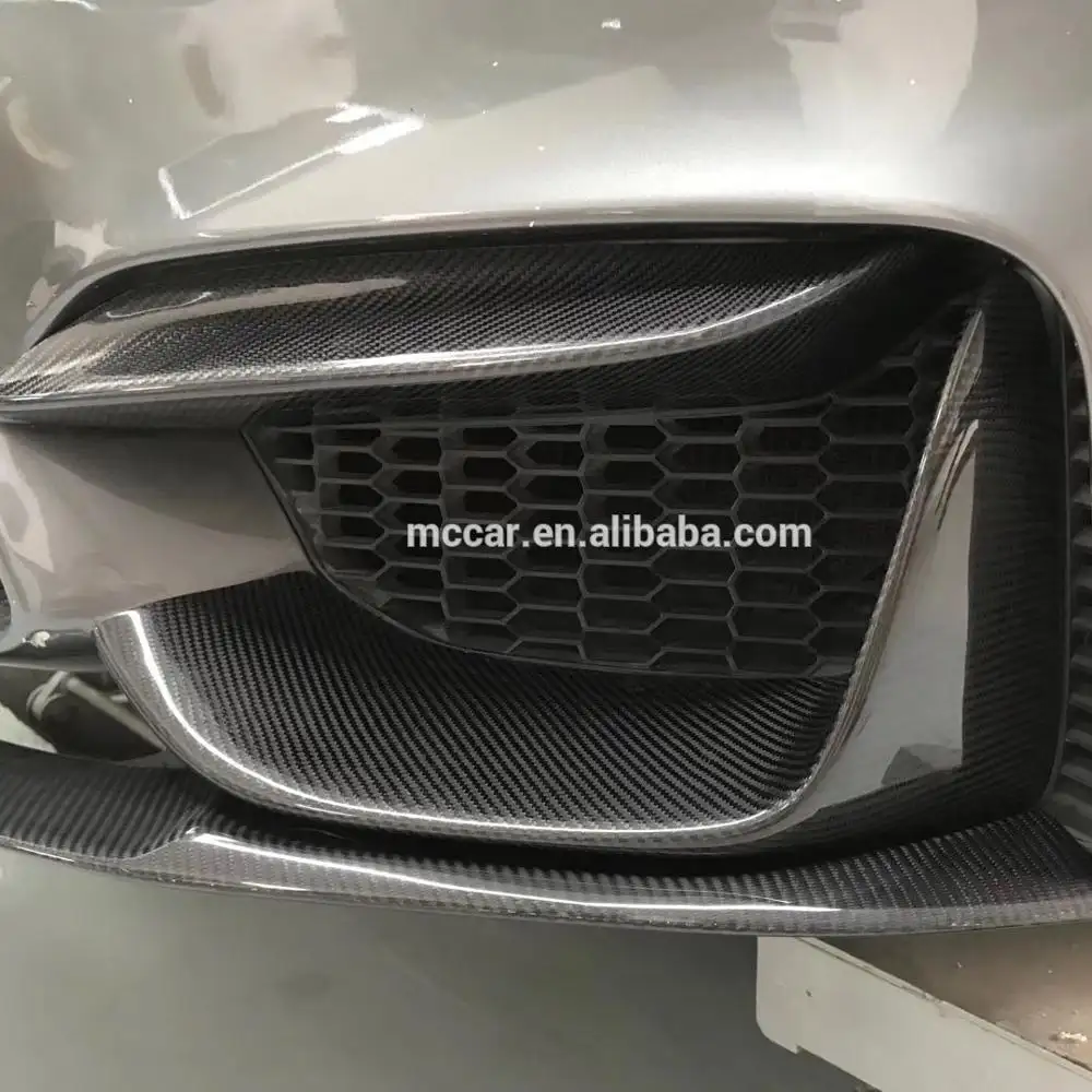 For M3 M4 F80 F82 F83 bumper front lip fin carbon fiber trim wrap angle