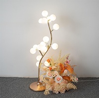Décorations de mariage dorées, fournitures de décoration d'événements, fleurs artificielles, lampadaires LED pour mariage