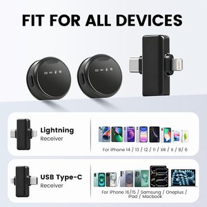 Mini Omni-Directional <b>Wireless</b> Lavalier <b>Microphone</b> Strong Magnet Type C Connector LED Display <b>for</b> Podcasting Vlogging Content - Product Image 6