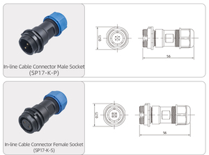 Промышленный авиационный разъем SP17, круглый, винтовой, угловой, штекер-розетка, водонепроницаемый, для светодиодных светильников, наружного применения, 2, 3, 4, 5, 7, 9 контактов - Product Image 4