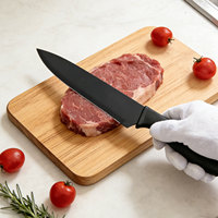 Ensemble de couteaux de cuisine Chef Star en acier inoxydable 5 pièces, manche antidérapant en PP ambidextre, lames revêtues, durables pour une coupe de précision