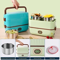 Boîte à lunch électrique durable à grande capacité HUFA HF-05 verte 110V/220V, double couche en acier inoxydable chauffant, vente en gros