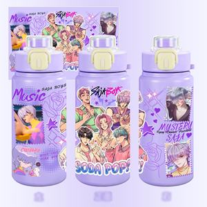 ขวดน้ำลายการ์ตูนน่ารักสไตล์ฮันตริกซ์ เกิร์ล เคป๊อป นักล่าปีศาจ  ขนาดใหญ่  ทำจากสแตนเลส เก็บอุณหภูมิได้ สำหรับเด็ก - Product Image 1