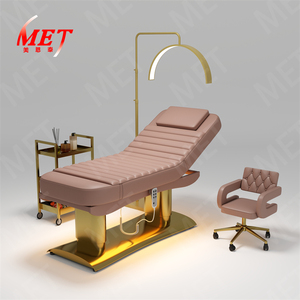 Lit <span class=keywords><strong>de</strong></span> salon moderne en cuir <span class=keywords><strong>rose</strong></span> avec base en or et 4 moteurs pour thérapie cosmétique électrique <span class=keywords><strong>Table</strong></span> <span class=keywords><strong>de</strong></span> <span class=keywords><strong>massage</strong></span> <span class=keywords><strong>de</strong></span> luxe inclinable pour salon <span class=keywords><strong>de</strong></span> beauté avec tabouret - Product Image 4