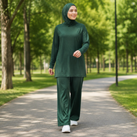 Ensemble de survêtement musulman personnalisé pour femmes avec hijab, haut long et pantalon de jogging, tenue modeste, vente en gros, sur commande 2026