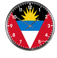 Jam Dinding Bulat Bendera Antigua Jam Dinding Tanpa Suara Klasik Jam Dinding Tenaga Baterai untuk Kantor Rumah Ruang Tamu