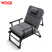 Lit de camping WOQI, chaise de camping pliable 2-en-1 avec système de maintien pour adultes, lit pliable portable pour les voyages