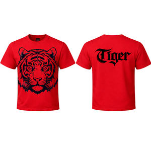 Camiseta Roja con Estampado por Transferencia de Calor, Estilo Recto, Precio al por Mayor, Algodón Natural, Unisex, <span class=keywords><strong>para</strong></span> Pedidos al por Mayor - Product Image 1