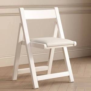 Solid Wood <strong>Padded</strong> <strong>Seat</strong> Wooden Folding <strong>Chair</strong> Space Saving Foldable Design Ergonomic Backrest <strong>for</strong> Home Dining Office Outdoor Use - Product Image 3
