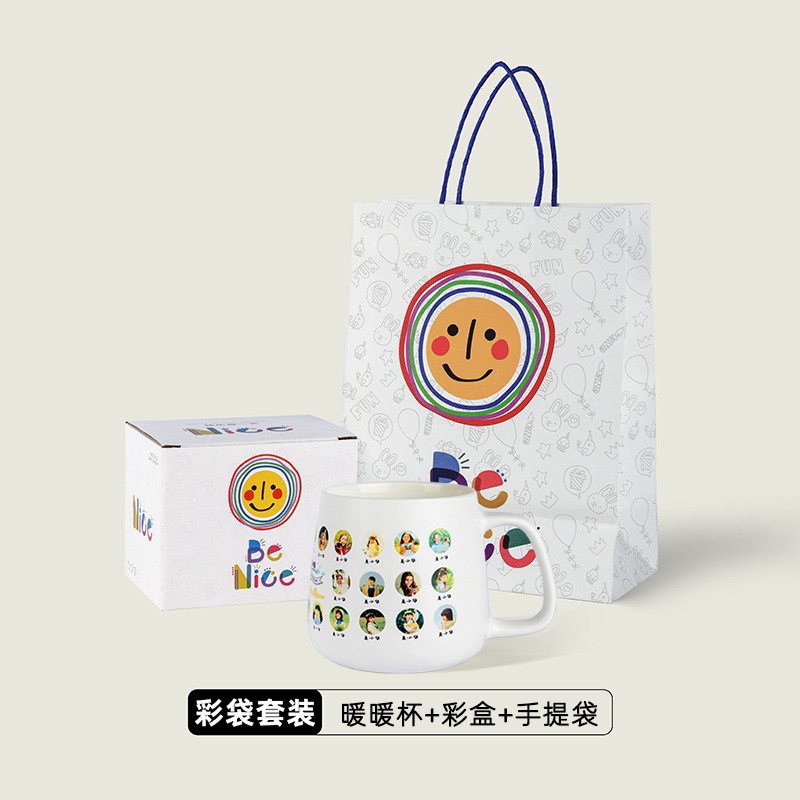 Custom patterned hand warmer cup boxes and tote bags - minimum order 30 pieces