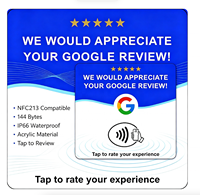 Xansee Carte de commentaires Google 2-en-1 avec NFC et code QR, panneau de rétroaction sans contact, étanche IP66 pour bureaux d'accueil/tables d'entreprise