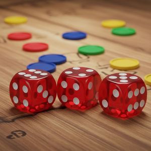 Dados Acrílicos Redondos Transparentes Rojos de 19 mm de Alta Calidad para Juegos de Mesa D6 Personalizados - Product Image 2
