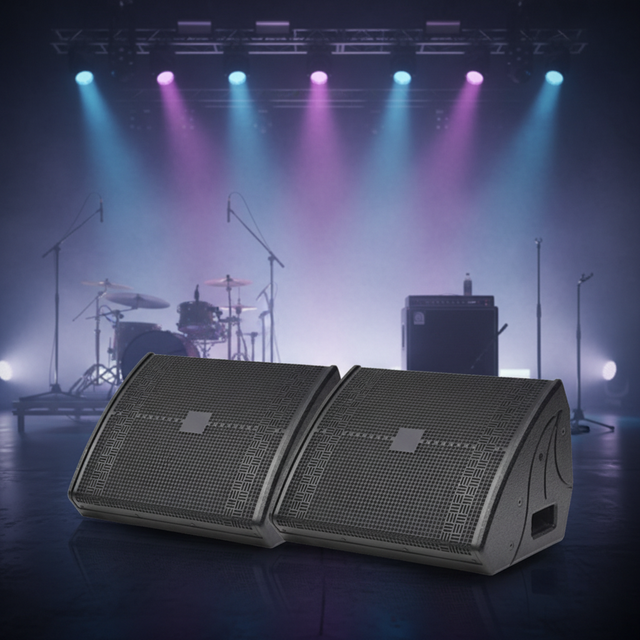 MB-E12 Passive 12-inch Coaxial Neodymium Wood Enclosure Floor Monitor Loudspeakers 2-Way Inverting 8ohm 350 Watts Pro Speaker