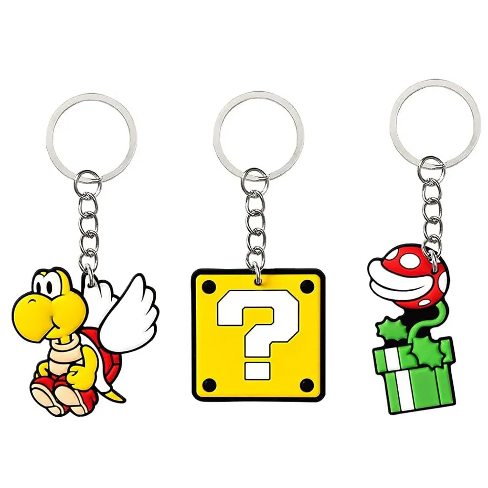 Portachiavi giocattolo in PVC in PVC personalizzato Super gioco personalizzato con portachiavi in PVC morbido 2D Marios Luigi donkeykeykong portachiavi giocattolo in PVC