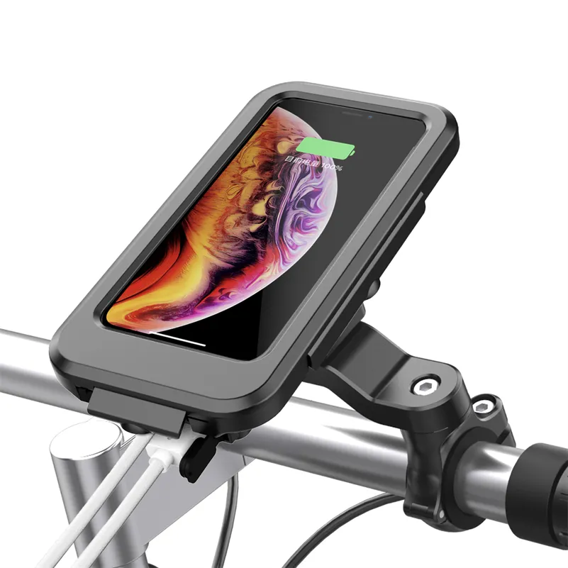2022 New Arrivals Rain Proof IP67 15W Magnetic Wireless Charger Scooter Bike Bicycle Phone Holder With Power Bank