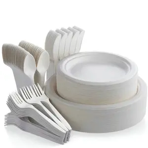 Plats et Assiettes Vaisselle Type et Modèle Solide Type 100% biodégradable bagasse jetable à emporter boîte de nourriture plateau de nourriture