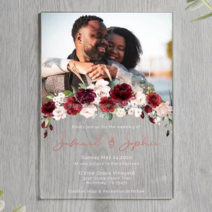 Acrylic Party <strong>Invitations</strong> Acrylic <strong>Graduation</strong> <strong>Invitations</strong> Acrylic Wedding <strong>Invitations</strong> with UV Printing - Product Image 3