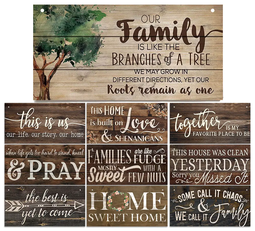 Home Sweet Home Art Wooden Wall Signs Family Hanging Plaque Wood Sign Home Wall Decoration