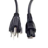 Câble d'extension adaptateur de chargeur secteur pour ordinateur portable 10A 250V 18AWG, prise US Nema5-15P vers IEC C5 (prise trèfle) pour ordinateur portable