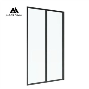 Porte <span class=keywords><strong>de</strong></span> <span class=keywords><strong>douche</strong></span> coulissante rectangulaire sur mesure Mars Villa en verre CE SGCC, réglable, 135-150x190 cm, cadre noir mat - Product Image 3