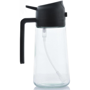 Bouteille Distributrice d'Huile d'Olive 2-en-1 de 470 ml en Verre et PP de Qualité Supérieure, Vaporisateur d'Huile Résistant à la Chaleur pour la Cuisson - Product Image 1