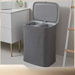 Venta al por mayor de cesto de <span class=keywords><strong>ropa</strong></span> cubierto de tela con tapa para baño, cesto de <span class=keywords><strong>ropa</strong></span> con asa para el almacenamiento doméstico de <span class=keywords><strong>ropa</strong></span> <span class=keywords><strong>sucia</strong></span> - Product Image 2