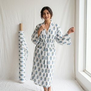 Peignoir Kimono 100% Coton Doux, Respirant et Léger, Robe de Bain Spa, Kimono Gaufré pour Femmes et Hommes, Idéal Hôtel, Resort, Maison, Vêtement de Détente - Product Image 1