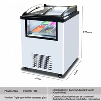 Congélateur commercial compact YINZHENG pour glaces, machine de présentation, refroidissement direct, -20°C, OEM direct ℃   Réfrigérateur pour plusieurs portions