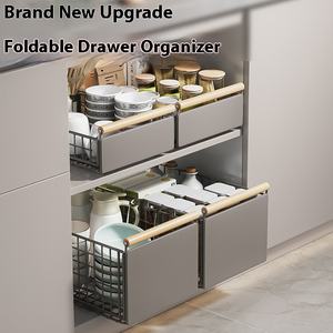 Складная металлическая корзина для кухонной мойки, выдвижная, без монтажа, телескопическая, для хранения посуды и мисок - Product Image 2