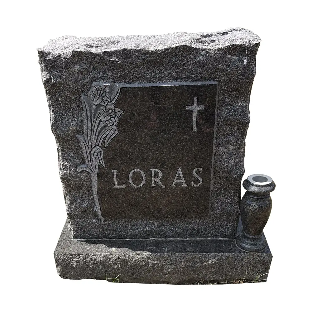 Tombstone Rectangular de granito Natural, diseño americano