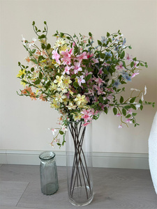 C-162 Rosas Artificiales Pequeñas <span class=keywords><strong>de</strong></span> 7 Cabezas, Estilo Americano, Flores <span class=keywords><strong>de</strong></span> Seda, Jazmín, 65 cm, Decoración <span class=keywords><strong>de</strong></span> Lujo para Interiores del Hogar - Product Image 5
