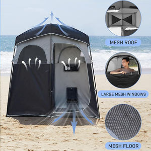 Tente de <span class=keywords><strong>Douche</strong></span> Double Intimité Portable 1-2 Pièces, Abri Pliant Étanche pour Toilettes Extérieures, Idéal pour le <span class=keywords><strong>Camping</strong></span>, la Plage et les Voyages - Product Image 6