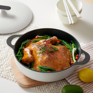 Casserole en fonte émaillée Deslang Aurora Series 24 cm avec couvercle, multifonctionnelle, pour usage domestique - Product Image 1