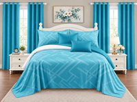 Vente flash : Ensemble de literie 8 pièces pour lit Queen ou King, draps imprimés de fleurs avec rideaux assortis