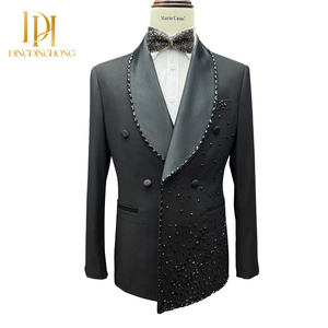 Conjunto de 2 Piezas de Alta Calidad para Hombre, Traje Formal Nuevo para Banquete de Boda, Traje de Negocios y Esmoquin Personalizado Hecho a Mano - Product Image 5
