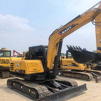 Mini-excavatrice sur chenilles Sany SY55 SY55C d'occasion de marque chinoise, 5 tonnes, en bon état, vendue à prix réduit