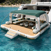 Plateforme flottante gonflable portable avec surface EVA et pont pneumatique Drop Stitch pour yacht, lac, océan et pêche