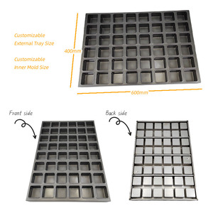 Bandeja para Hornear de Acero Aluminizado Antiadherente para Panadería Industrial, con 48 Moldes Cuadrados para Cupcakes y Muffins - Product Image 4