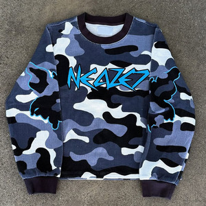 T-shirt Termica a Maniche Lunghe in Tessuto Waffle Mimetico Personalizzato per Uomo, Stile Streetwear Hip-hop - Product Image 2