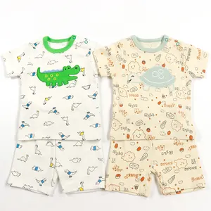 2023 Toddler Summer Cotton baby boy clothing sets 2-3 years Set Newborn Baby Girls' suit short sleeve +pant children's Unisex