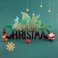 Moule en silicone Joyeux Noël, motif Père Noël, renne et cadeaux, pour moulage époxy, pour plaque suspendue DIY de Noël, décoration de la maison