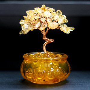 Arbre à argent en cristal avec base en lingot de verre, décoration de bureau créative pour la maison - Product Image 1