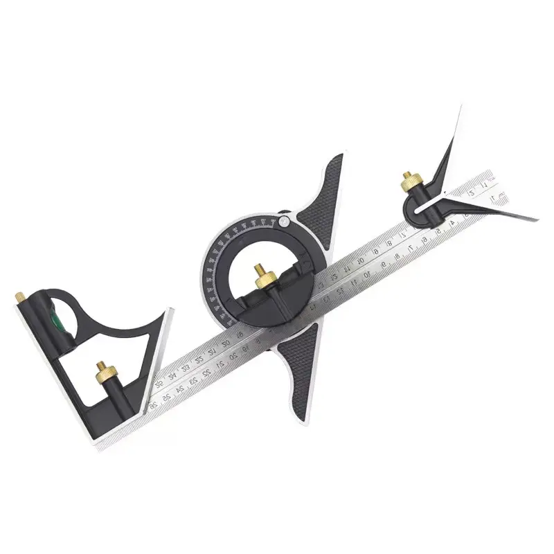 Stainless Steel Horizontal Movable Square 45 Degree Right Angle Turn Ruler Measuring Tool