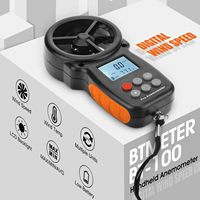 Anémomètre portatif BT-100, compteur numérique de vitesse du vent et de température, testeur de débit d'air CFM, plastique, résolution -40-100, 0.1