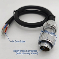 Connecteur de câble d'aviation WY20 à 14 cœurs, prise mâle/femelle, étanche IP67, coque métallique de 20 mm, plaqué or, pour capteur
