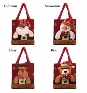 Bolsa de Papá Noel de dibujos animados con logotipo personalizado, oso de peluche de Navidad, muñeco de nieve, ciervo, Rudolph, bolsa de almacenamiento para dulces con asa - Product Image 2