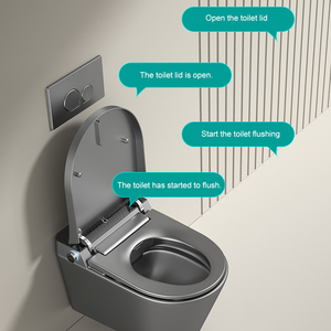WC intelligent mural avec chasse d'eau puissante, siège chauffant, commande vocale, système de bidet multifonction pour salles de bain modernes M-002 M- - Product Image 2