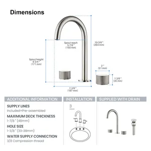 Luxury Double Handle Basin Faucet Brass Hot And Cold Water Tap Brushed Nickel Anti Splash Mixer Tap Basin Bathroom Faucets